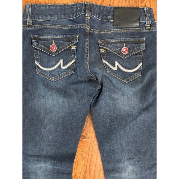 LTB 1948 Jeans Womens W30 L34 Dark Blue Whiskers Back Flap Pockets Low Rise - Picture 6 of 8